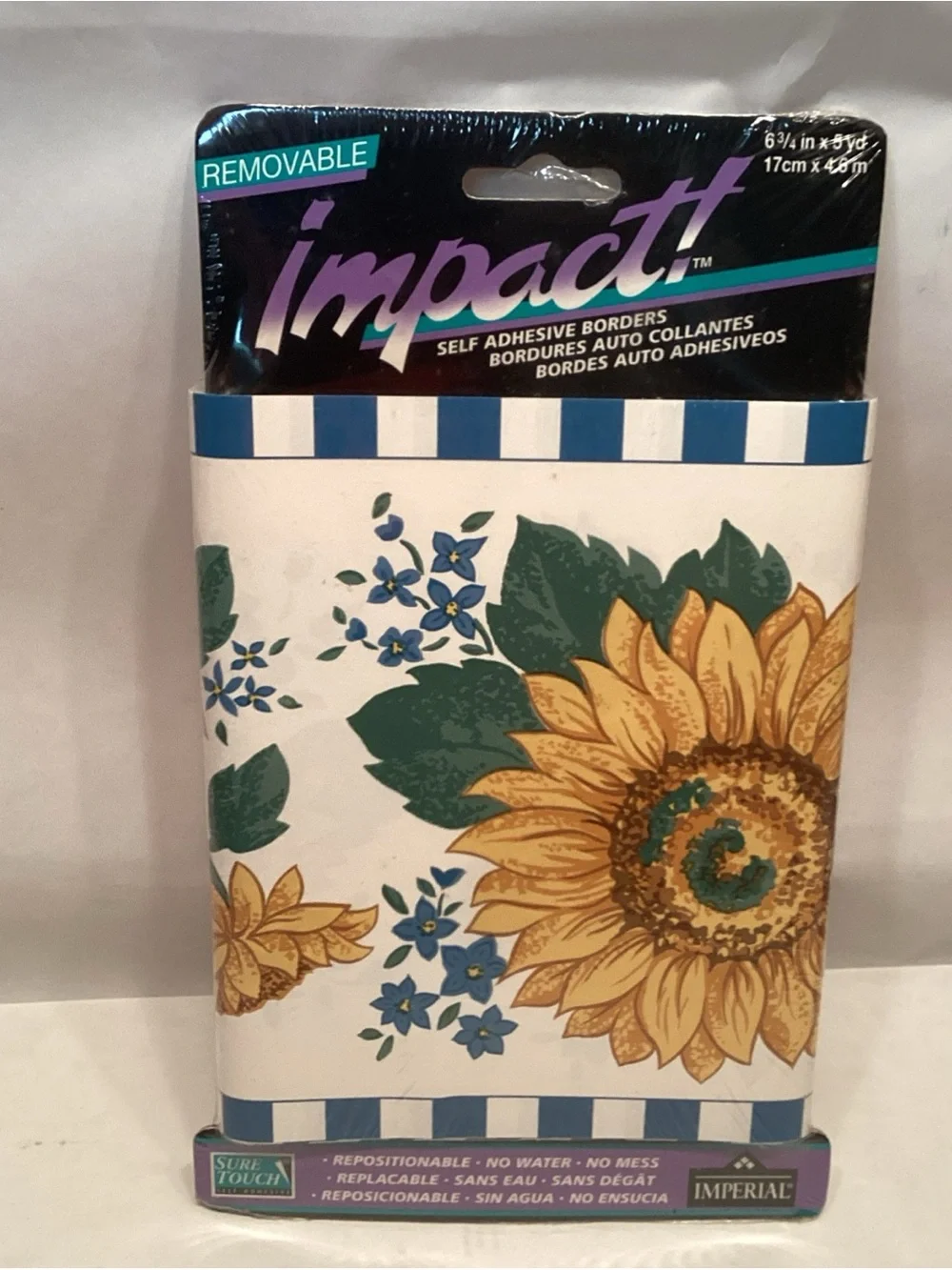 Impact Sunflower Border Self Adhesive Wallpaper Country Farm House 15 Yards